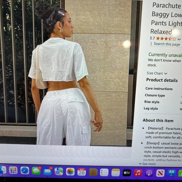 Parachute Pants perfect for a white party worn 1x - Picture 3 of 4